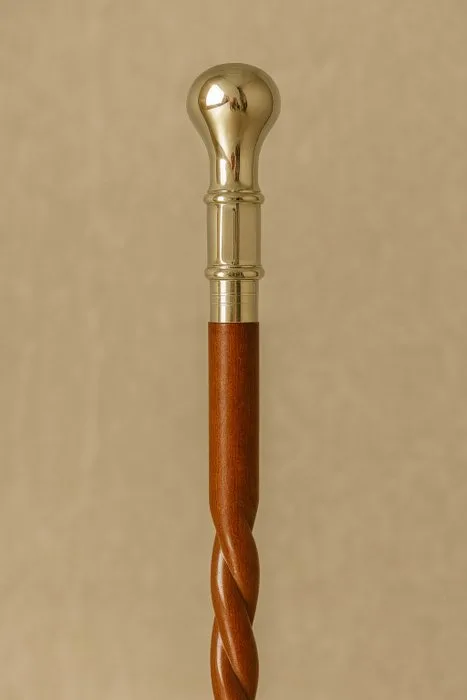 Walking stick - Brass, Wood