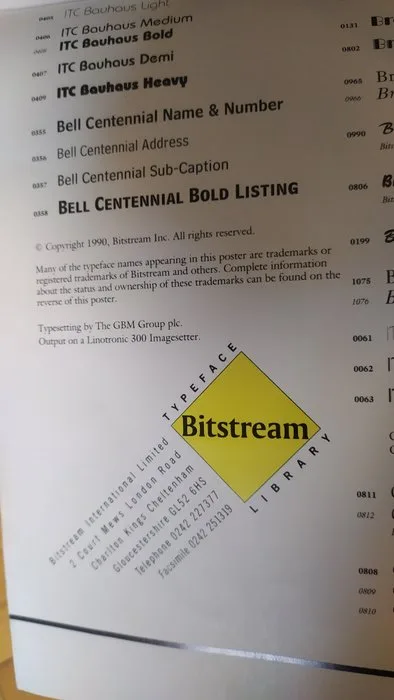 Bitstream - The Bitstream 1000 Font Library for Macintosh/PostScript - 1990s