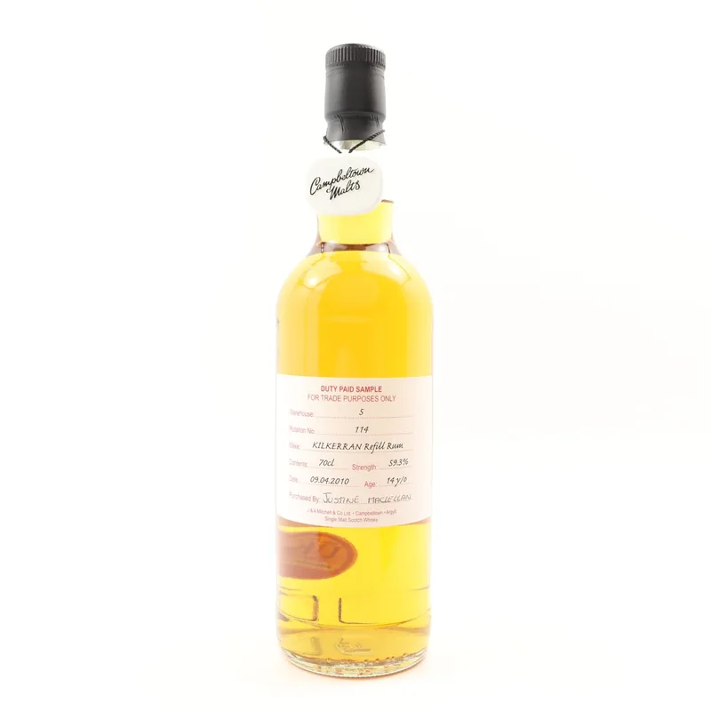 Kilkerran – 2010 14 Year Old Duty Paid Sample (70cl, 59.3%)