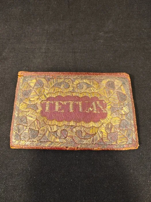 Rare Ottoman Era / North African Silk & Gold Thread Embroidered Leather Letter Wallet – Dated 1737 – - Wallet