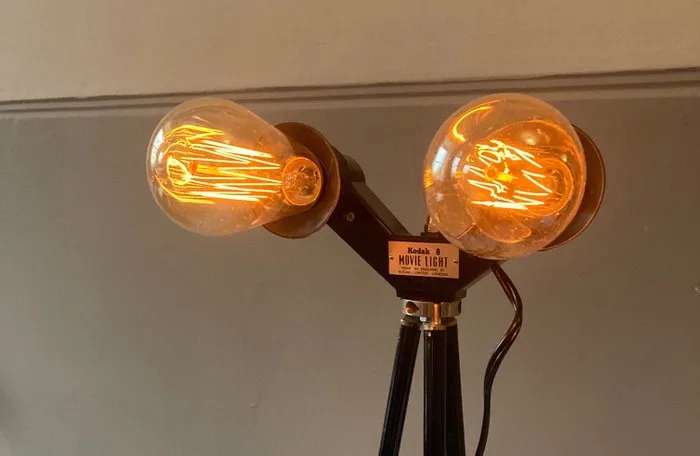 Lamp - Kodak Brownie 8 movie light - Bakelite, stainless steel, Copper
