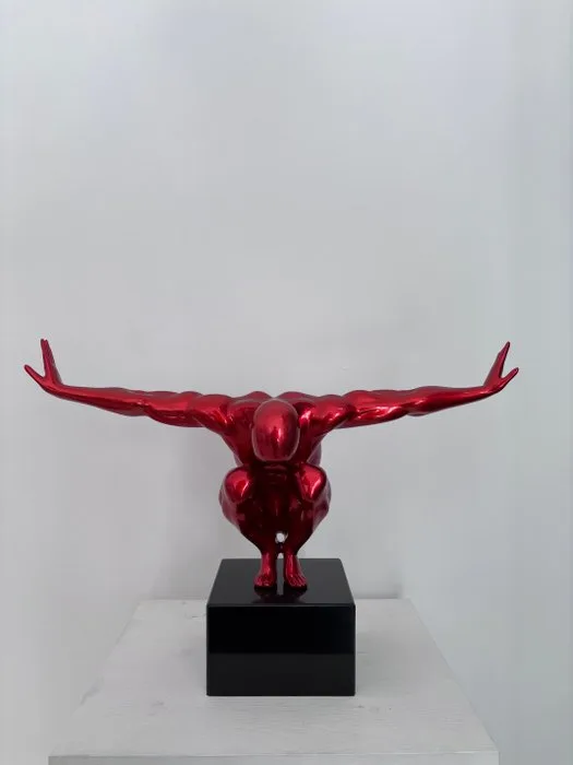 Sculpture, Atleta - 32 cm - Resin, Marble
