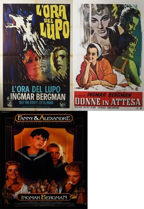 Ingmar Bergman - Batch of 3 Vintage Original Movie Posters - Hour of the Wolf, Women in Waiting, Fanny and Alexander - Original Italian & French Movie Posters Batch