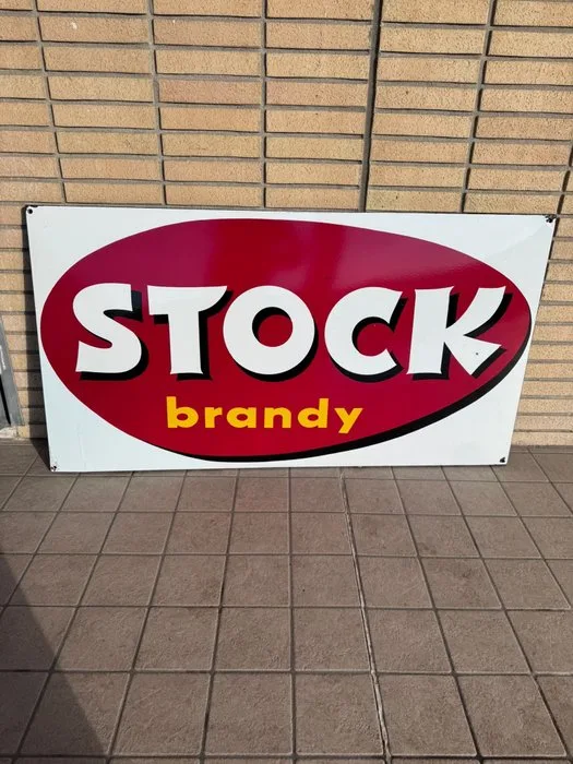 enamel advertising sign for Stock Brandy - Smalterie Meridionali SpA - Enamel sign - sheet metal