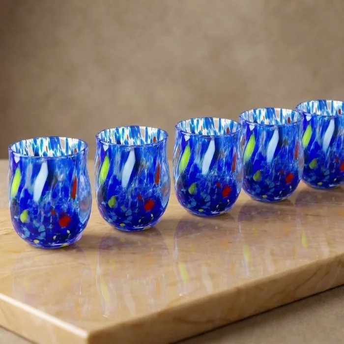 Mazzega Art & Design - Drinking set (6) - Murano glass - Set of six glasses