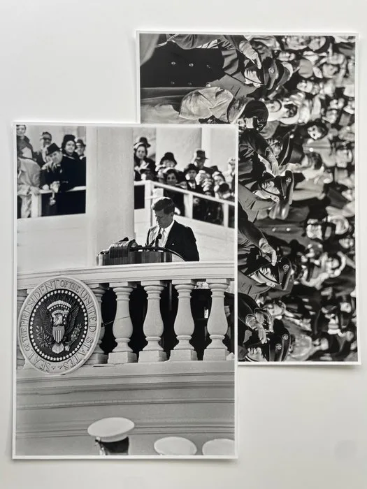 Manfred Linus Kreiner - Batch de 2 photographies — John F. Kennedy — Discours inaugural & Salut militaire, Investiture, 1961