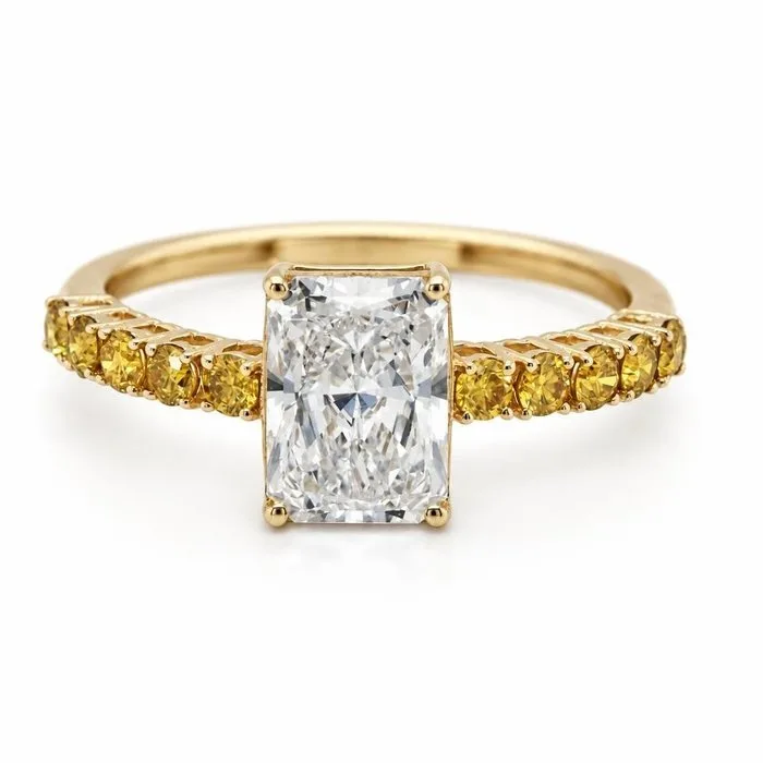 Ring - 14 kt. Yellow gold - 2.03ct. tw. Diamond (Lab-grown) - Diamond