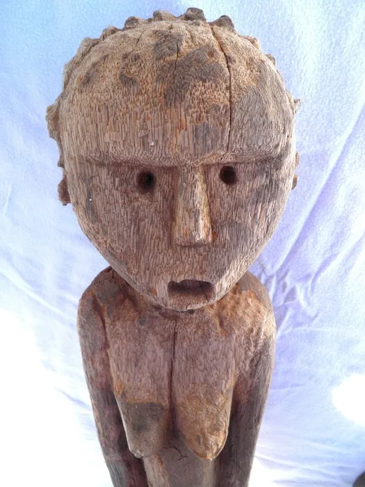 Figure - Funerary post - Wood - Bongo - 129 cm - Bahr El Ghazal - Sudan