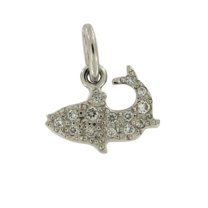 Pomellato - Pendant - DoDo - 18 kt. White gold - 0.10ct. tw. - Diamond