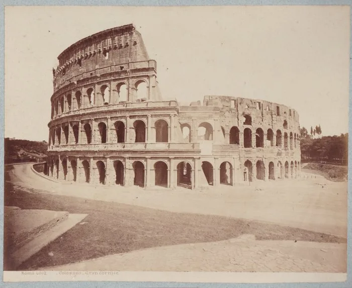 Attrib Anderson - Batch of Two Vintage Albumen Photographs of Colosseums Italy 1870