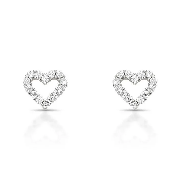Earrings - 14 kt. White gold - 0.28ct. tw. Diamond (Natural) - B016