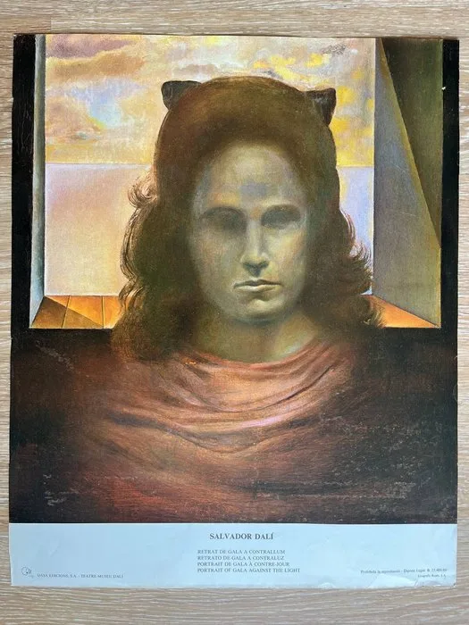 Salvador Dali - Original Vintage Museum Poster – Gala Portrait– Dalí Theatre-Museum, Figueres
