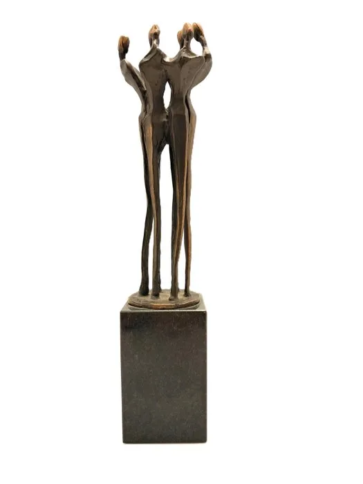 Artihove - Figurine - Schouder aan schouder - Gilt bronze
