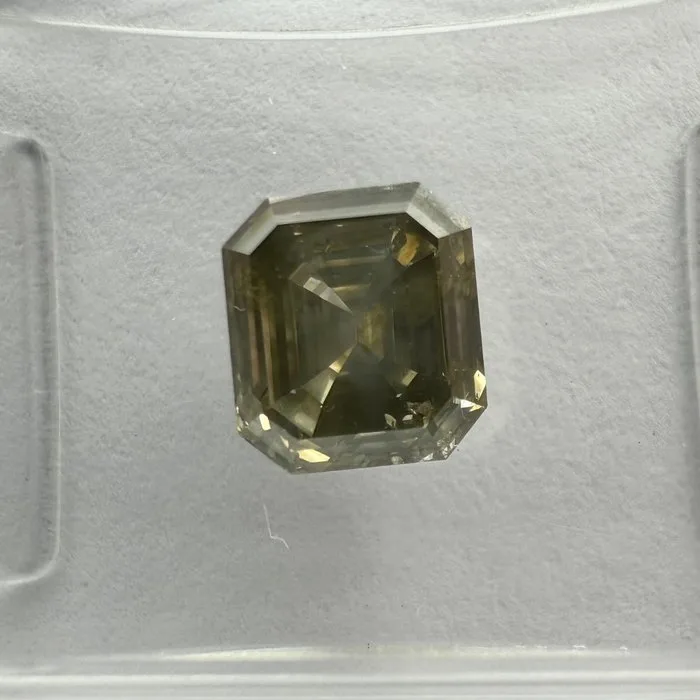 1 pcs Diamond (Natural coloured) - 1.29 ct - Fancy deep Greyish, Green Yellow - SI1 - International Gemological Institute (IGI)