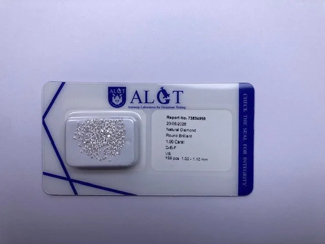 199 pcs Diamond (Natural) - 1.00 ct - Round - D (colourless), E, F - Not specified in lab report - Antwerp Laboratory for Gemstone Testing (ALGT)