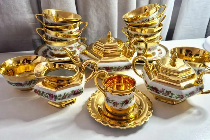 J.R. Limoges - Jean Raynaud - Tea service (27) - Octagon - Porcelain - J.R. Limoges Octagon