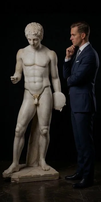 Sculpture, Grande statua di Discobolo - 170 cm - Marble