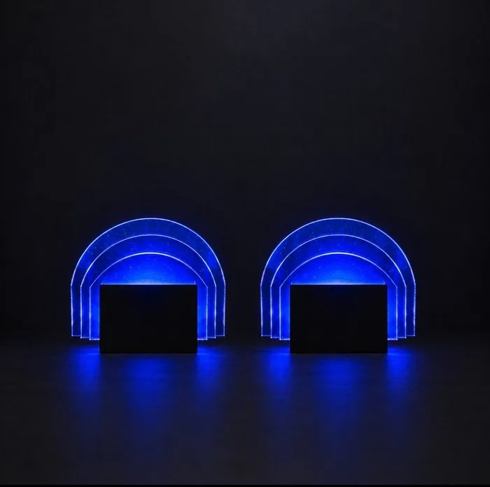 Wall lamp (2) - Acrylic glass, metal