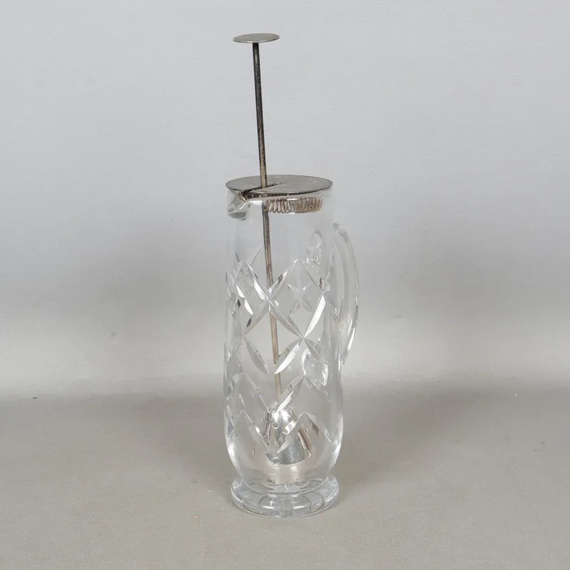 A Silver Plated Mounted and Glass Cocktail Jug