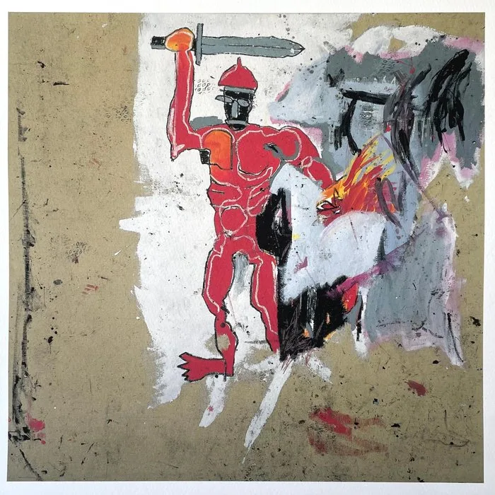 Jean-Michel Basquiat (1960-1988) - Untitled (Red Warrior) - Artestar licensed print - COA