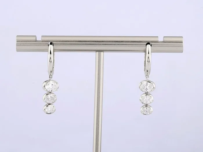Earrings - 14 kt. White gold - 1.03ct. tw. Diamond (Natural)