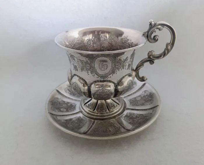 140 Years Old - Tea - Cup and saucer (2) -.950 silver