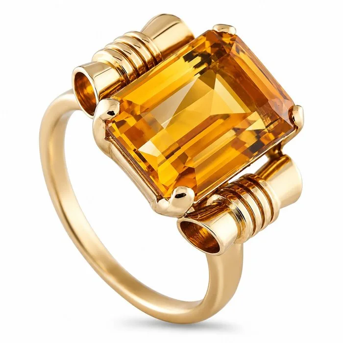 Tiffany & Co. - Ring - 14 kt. Yellow gold, Tiffany & Co. 14K Yellow Gold Citrine Ring
