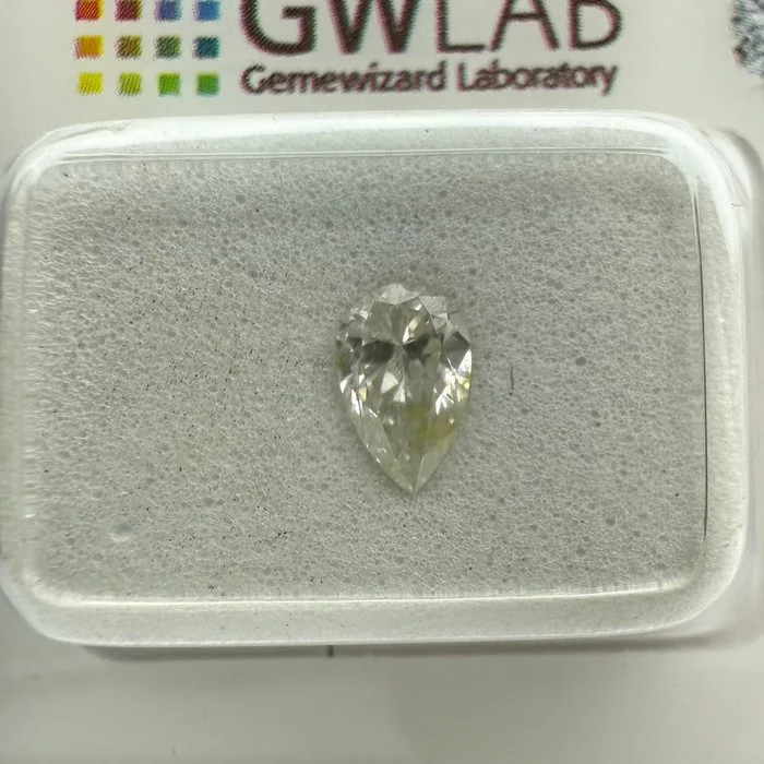 1 pcs Diamond (Natural) - 0.50 ct - Pear - H - SI2 - Gemewizard Gemological Laboratory (GWLab)