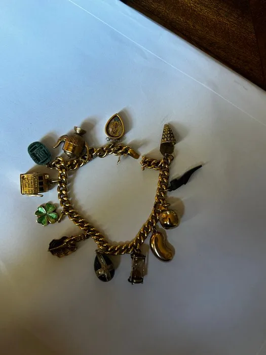 Charm bracelet - 18 kt. Yellow gold - Vintage beggar's bracelet