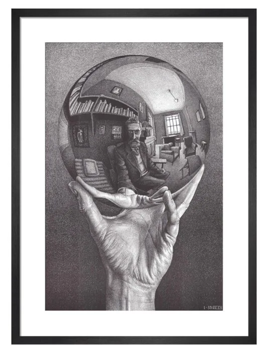 M.C. Escher - “Hand with Sphere”. Gedateerd en gesigneerd in de plaat
