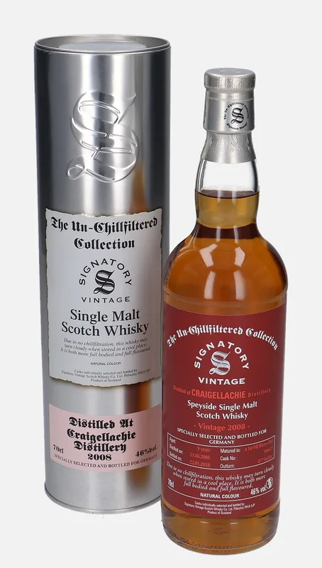 Craigellachie – 2008 9 Year Old Signatory Vintage Scotch Whisky Co. The Un-Chillfiltered Collection