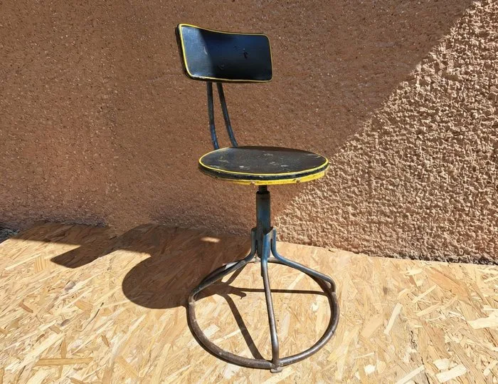 Chair - Műhelyszék - Metal, Wood - Ipari műhelyszék