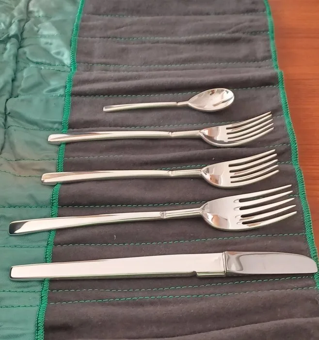 Carlo Scarpa, Cleto Munari - Cutlery set (5) - lotus leaf -.925 silver - Carla Scarpa. 1977