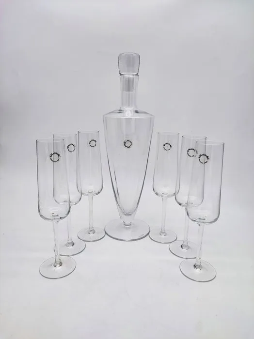 v.nason&c Murano - Drinking set (7) - World collection "RIGA" - Murano glass - flood
