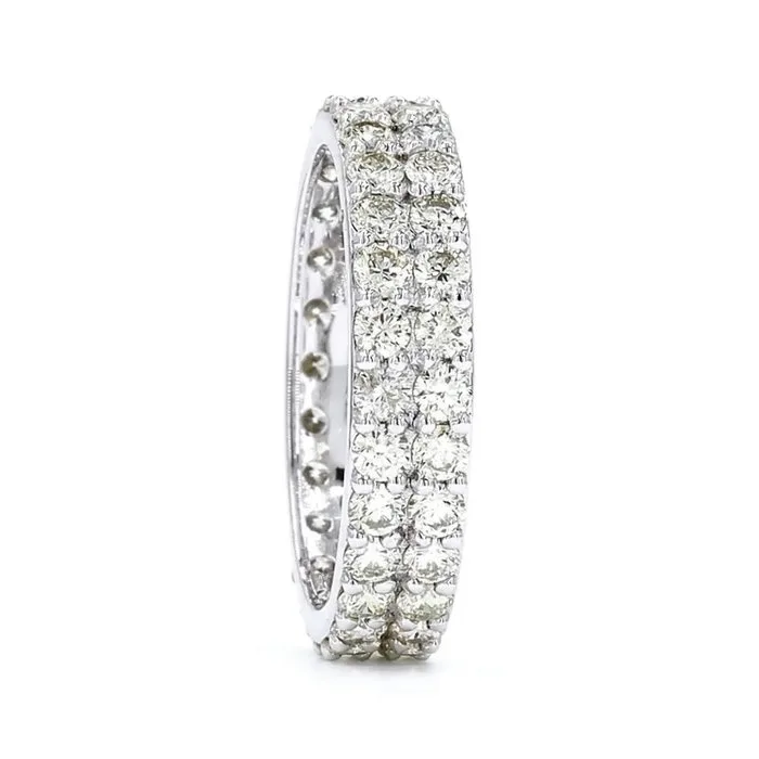 Ring - 14 kt. White gold - 1.95ct. tw. Diamond (Natural) - Double line eternity ring
