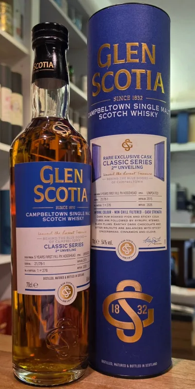 Glen Scotia – 2015 Single Cask First Fill PX Hogshead Finish Behind the Blue Doors Classic Series 2nd Unveiling