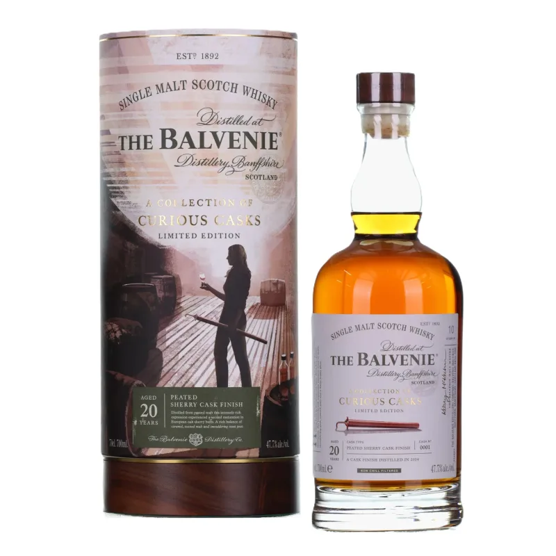 Balvenie – 20 Year Old 2004 A Collection of Curious Casks Story 10 Peated Sherry Finish Single Cask #0001 Distillery Exclusive (70cl, 47.7%)