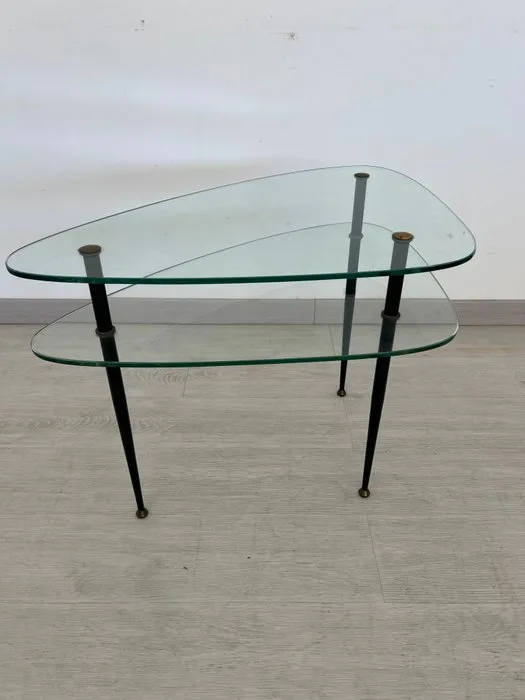 Edoardo PAOLI (XX secolo) - Coffee table - Harlequin - Brass, Glass