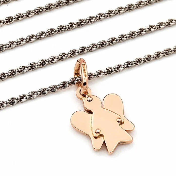 UnoAErre - Necklace with pendant - 18 kt. White gold, Yellow gold - Made in Italy - Handmade