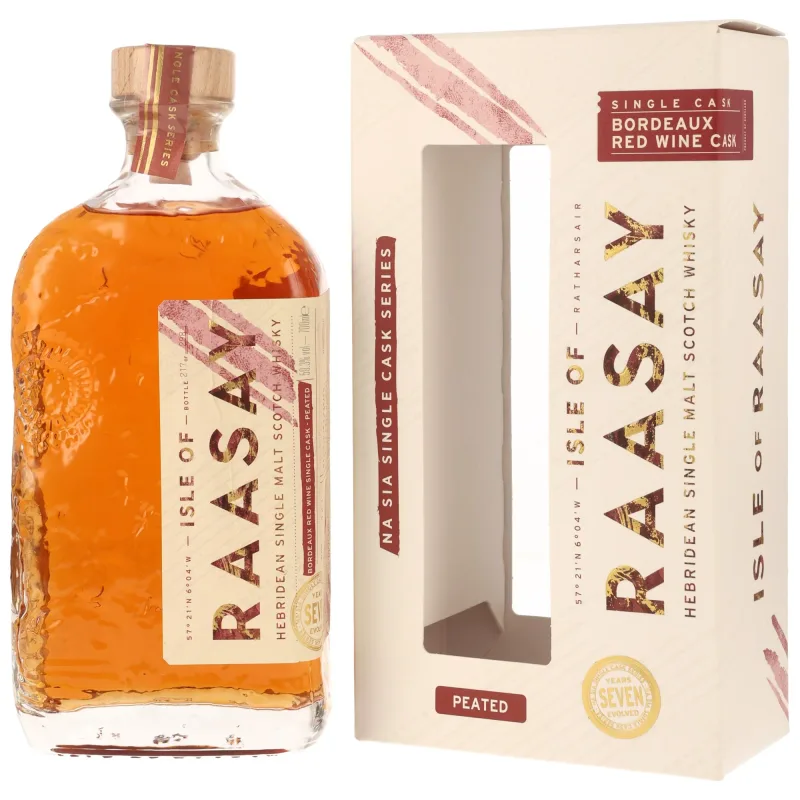 Isle of Raasay – 2018/2026 7 Year Old Single Malt Peated Bordeaux Red Wine Single Cask #18/792