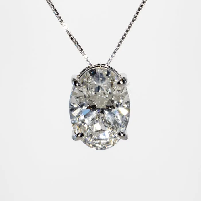 Necklace with pendant - 18 kt. White gold - 3.00ct. tw. Diamond (Lab-grown) - F VS1 2EX