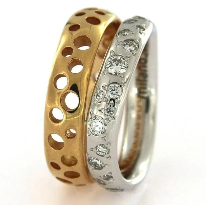 Pomellato - Ring - Milano - 18 kt. White gold, Yellow gold - 0.81ct. tw. - Diamond