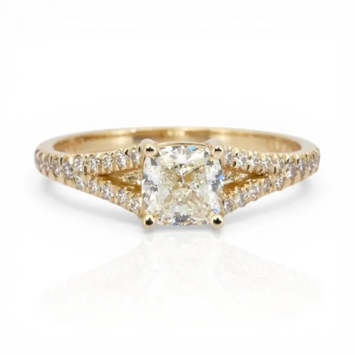 Ring - 18 kt. Yellow gold - 1.13ct. tw. Diamond (Natural) - Diamond - GCI Certified Ring