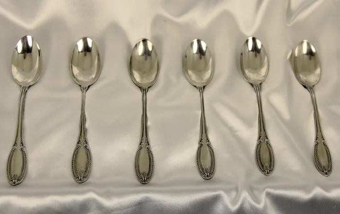 Tea service (6) - Servizio da te -.800 silver - Set of 6 teaspoons