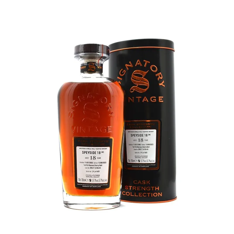 Macallan – 18 Year Old (2005/2023) Signatory Vintage Cask Strength Sherry Butt (70cl, 57.7%)