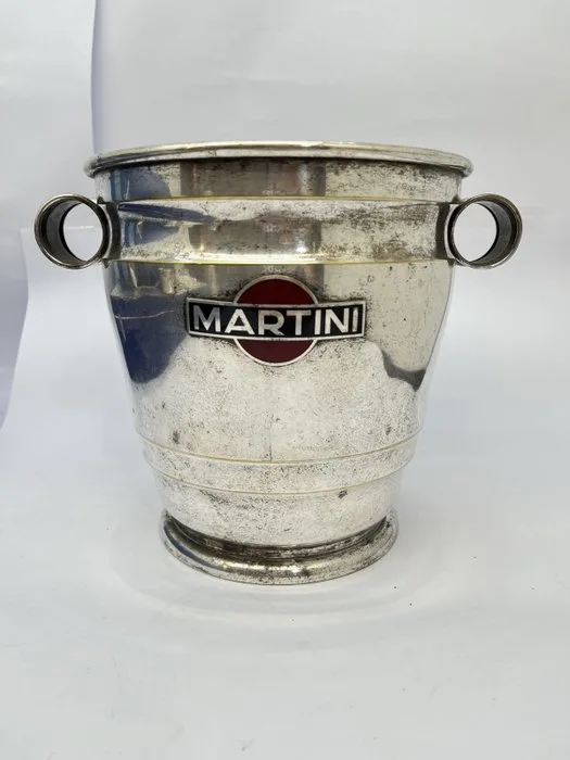 Martini - Ice bucket - Silverplated - Fired enamels