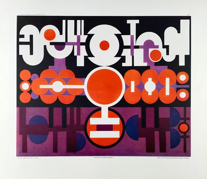 Auguste Herbin - NEZ 1971 - Vintage Collotype Print - 60/70ies Art - 59 x 51 cm - 1970s