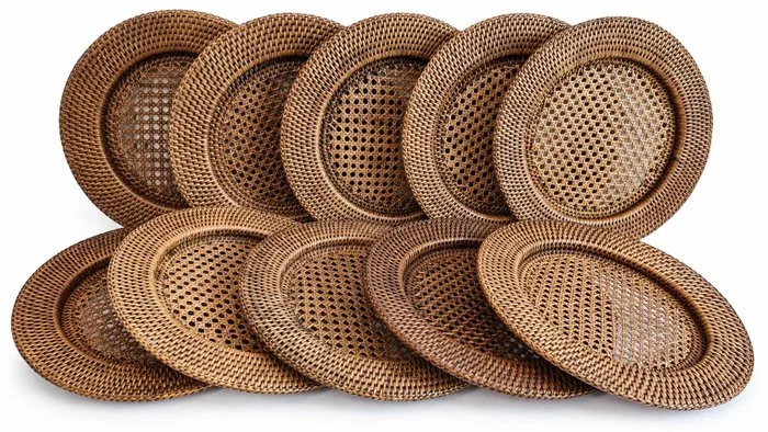 TOGO - Flamant - Charger plate (10) - Bamboo, caning, wicker, Rattan - Table service