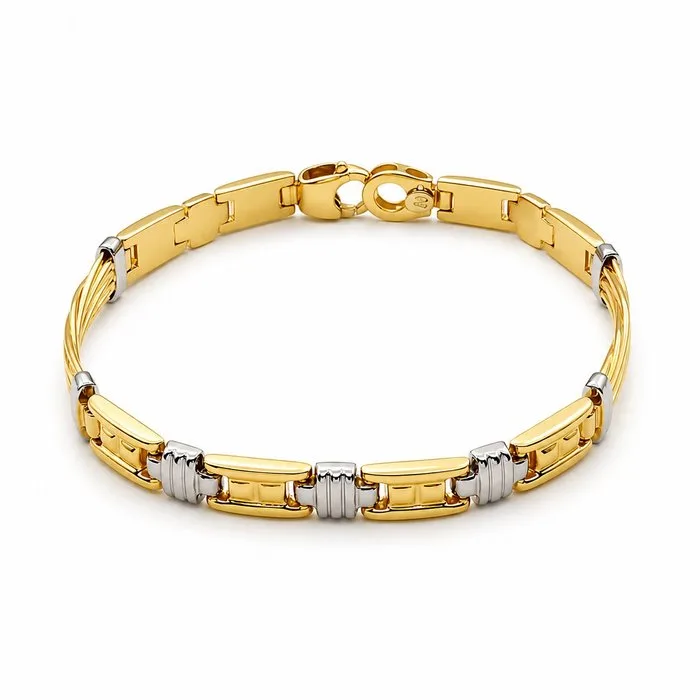 Bracelet - 18 kt. Yellow gold, White gold - Handmade - Made in Italy