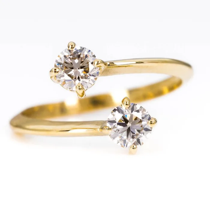 Ring - 14 kt. Yellow gold - 1.00ct. tw. Diamond (Natural) - GWLab